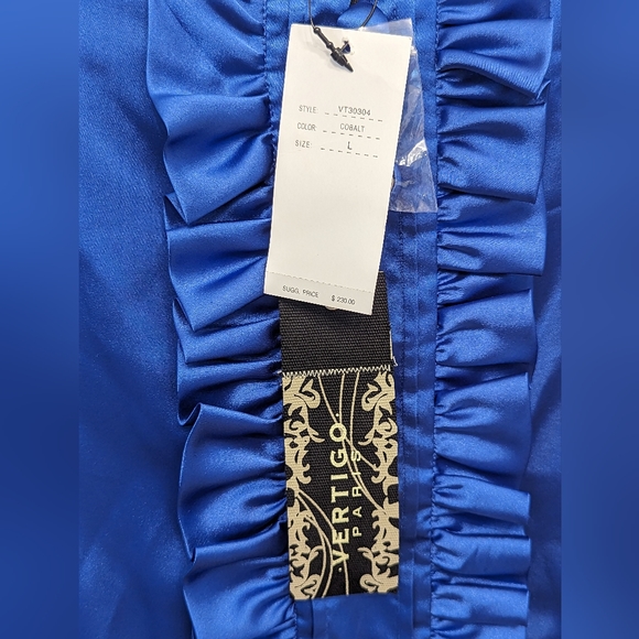 Vertigo Royal Blue Satin Dress NWT - Picture 4 of 5